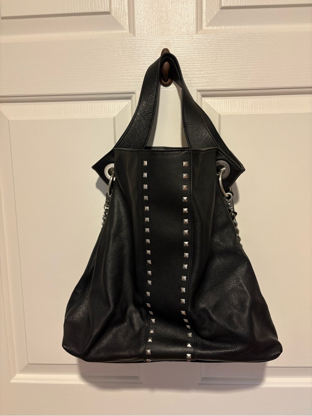 Vintage BCBGMaxAzria Black Stud-Trim Shoulder Bag